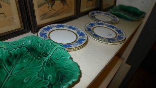A pair of cabbage ware plates and six Wi