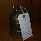 An oriental gilt metal temple bell