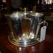 A silver plated bottle wine cooler (a/f)