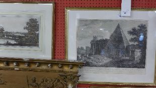 A pair of C19th engravings architectural