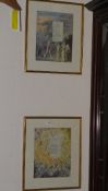 A pair of colour prints after William Blake