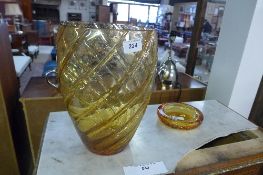 A Whitefriars glass vase and a smaller s