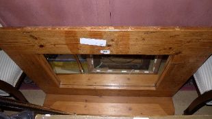 A pine overmantle mirror