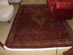 A hand knotted Persian carpet the red gr