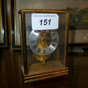A Jaeger Le Coultre carriage clock in gl