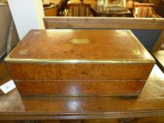 An early C19th burr walnut and brass cam