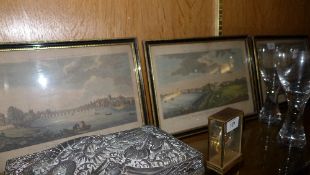 A set of three early C19th coloured engr