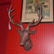 A wall mounting resin six pointed bucks head
