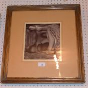A Black and white surrealist photo glazed and in gilt frame print after kertez