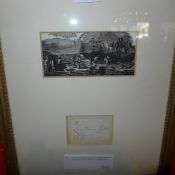 An C18th woodcut engraving of a maritime scene, signed and titled indistinctly, in a gilded frame