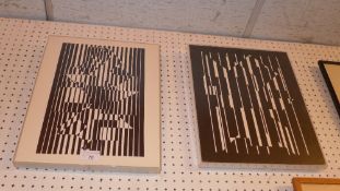 A pair of Victor Vasarely prints in box frames