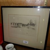 An etching by J.A. McNeil Whistler 'Chelsea Bridge' unsigned