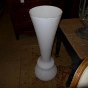 A large conical frosted glass vase