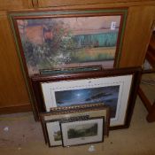 A collection of prints and watercolours