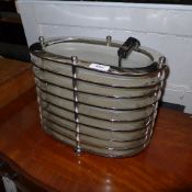 An Art Deco design chromium and glass oval desk lamp