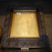 A charcoal nude, signed and framed