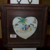 A porcelain plaque depicting erotic study