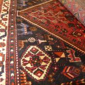 An fine South West Persian Qashgai  carpet, 245cm x 163cm, central pole medallion with repeating