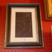 An Eric Gill print after a woodcut femal