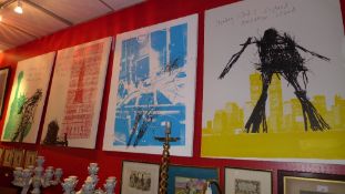 A set of four contemporary unframed oils