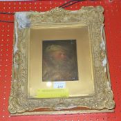 A Dutch School portrait oil on metal pan