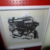 A glazed and framed Andy Warhol print af