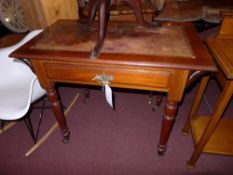 A Victorian mahogany writing table fitte