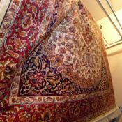 A Persian Keshan style rug the gold fiel