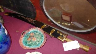 An Oriental dress sword in ebonised shea