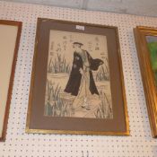 A C19th Japanese woodblock print of a ma