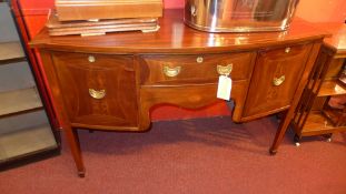 A C19th inlaid mahogany bow fronted side