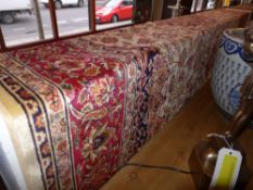 A Persian Kashan style carpet the beige