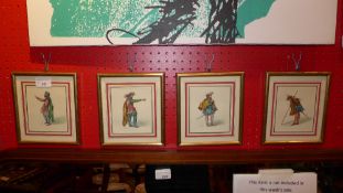 A set of four small watercolours of gent