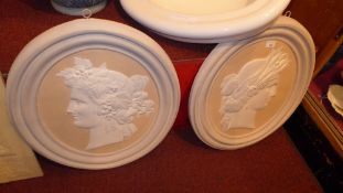 A pair of Classical design painted plast