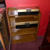 A painted pine open bookcase