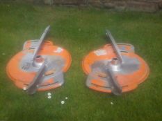 Pair of Stainless Steel Amazon Fertiliser Spreader Discs. Location Wigton, Cumbria.