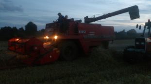 1980 Massey Ferguson 520 Combine. 12 foot cut, no cab. Location Horncastle, Lincolnshire