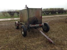 Diesel tank on trailer with hand pump
