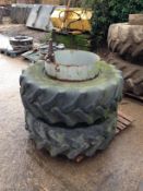 Opico front dual wheels 14.9 R24 one clamp missing