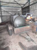 Tandem axle 9' car trailer with towing eye fitted with fuel tank and battery powered pump.