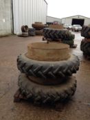 Stocks dual wheels 270/95 R48 rear 11.2 R36 fronts with clamps