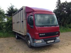 DAF LF 45.150 Livestock Lorry, Reg YL02 FF2  - Location - Dereham, Norfolk