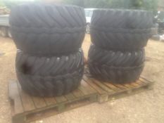 Good year super terra grip 42x25.00-20 set of 4 six stud . Location Reading, Berkshire.