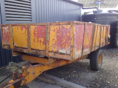 Yellow Tipping Trailer. Location Dry Drayton, Cambridgeshire.