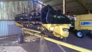 2004 New Holland Combine Header and Trailer. Location Rockfield, Monmouthshire.