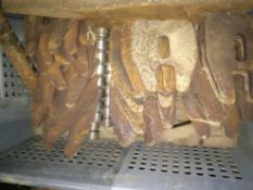 Box of Tim Howard scrapers for subsoiler packer roller. Location Brandon, Suffolk