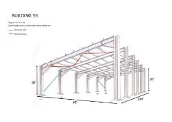 Steel framed building mono slope 100ft long x 40ft wide x 20ft @ front x 16ft @back 6 deg roof pitch