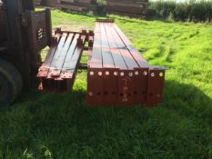 Steel framed stable/mono slope 48ftlong x 12ft wide x 8ft @front x7ft @ back x 3 ft canopy(g1248)