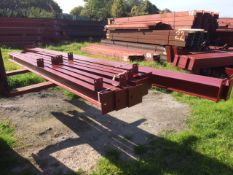 Steel framed stable/mono slope 24ftlong x 15ft wide x11ft @front x9ft @ back x 3 ft canopy (b1524)