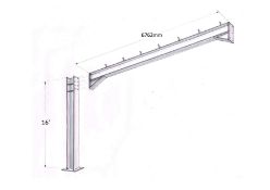 Steel framed building 60ft long x 45 ft wide x 16 ft @ eaves 12 .5 deg roof pitch
